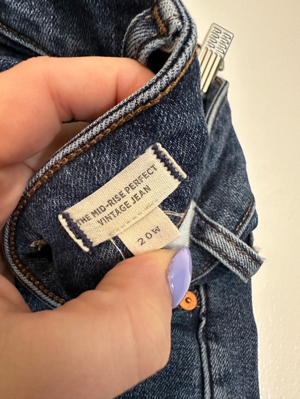 Madewell Midrise Perfect Vintage Jeans Cropped size 20W - Picture 3 of 6